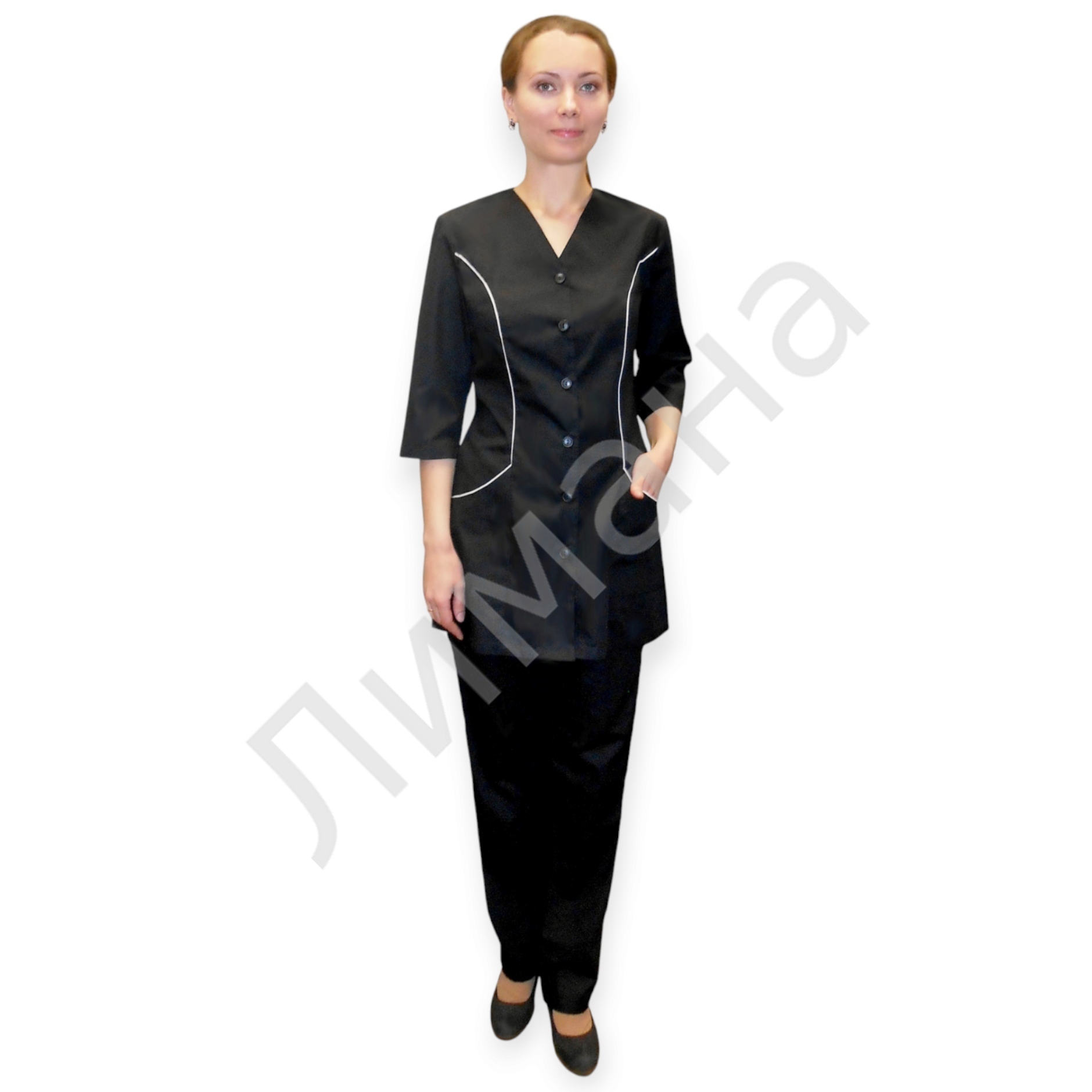 Костюм женский "Астра Ок р34 2пр" черный, 120г/м2
